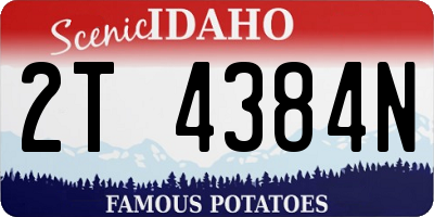 ID license plate 2T4384N