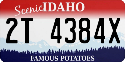 ID license plate 2T4384X