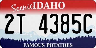 ID license plate 2T4385C