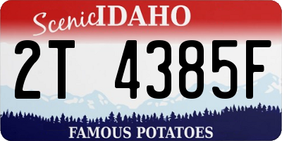 ID license plate 2T4385F