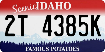 ID license plate 2T4385K