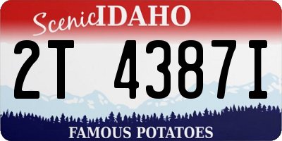 ID license plate 2T4387I