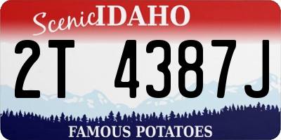 ID license plate 2T4387J