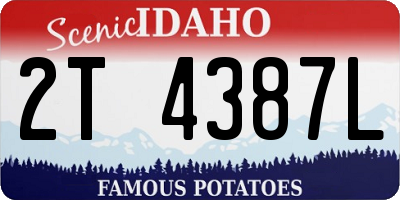 ID license plate 2T4387L