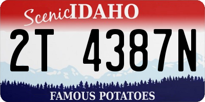 ID license plate 2T4387N