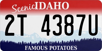 ID license plate 2T4387U