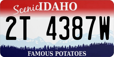 ID license plate 2T4387W