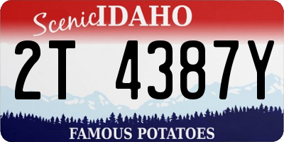 ID license plate 2T4387Y