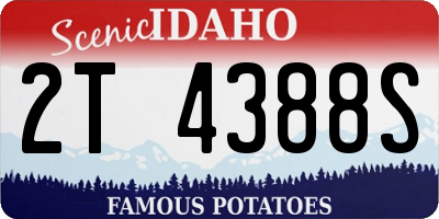 ID license plate 2T4388S