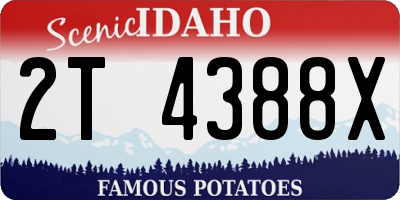 ID license plate 2T4388X