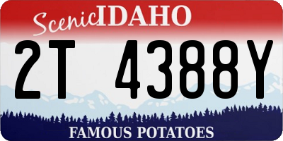 ID license plate 2T4388Y