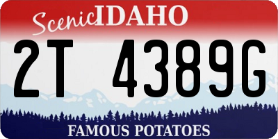 ID license plate 2T4389G