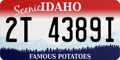ID license plate 2T4389I