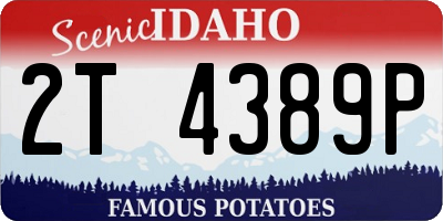 ID license plate 2T4389P