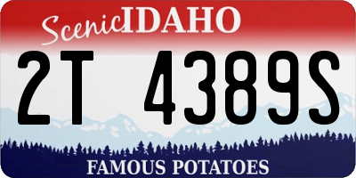 ID license plate 2T4389S