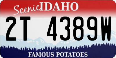 ID license plate 2T4389W