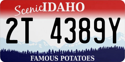 ID license plate 2T4389Y