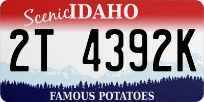 ID license plate 2T4392K