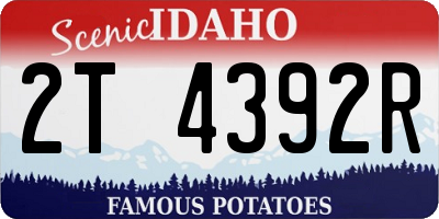 ID license plate 2T4392R