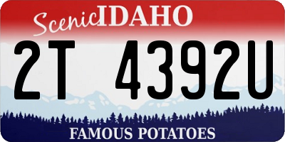 ID license plate 2T4392U
