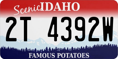 ID license plate 2T4392W