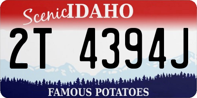 ID license plate 2T4394J