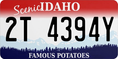 ID license plate 2T4394Y