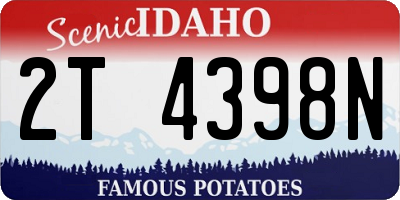 ID license plate 2T4398N