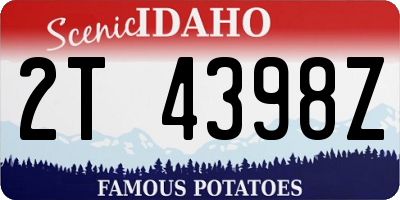 ID license plate 2T4398Z