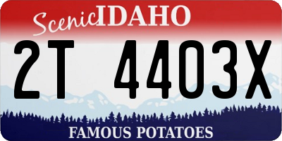 ID license plate 2T4403X