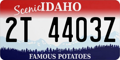 ID license plate 2T4403Z