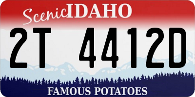 ID license plate 2T4412D