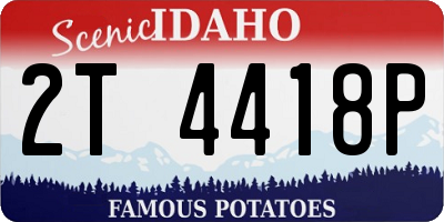 ID license plate 2T4418P