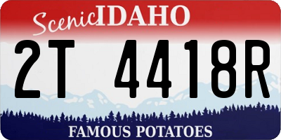ID license plate 2T4418R