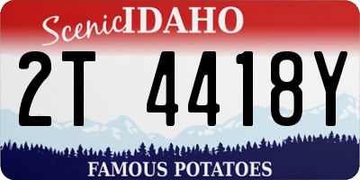 ID license plate 2T4418Y