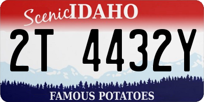 ID license plate 2T4432Y