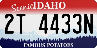 ID license plate 2T4433N