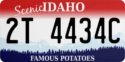 ID license plate 2T4434C