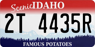 ID license plate 2T4435R
