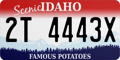 ID license plate 2T4443X