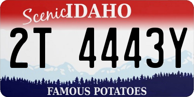 ID license plate 2T4443Y
