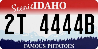 ID license plate 2T4444B