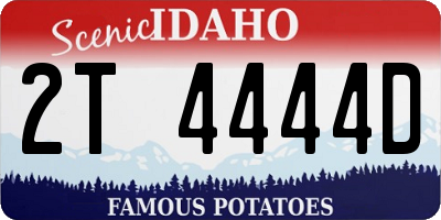 ID license plate 2T4444D