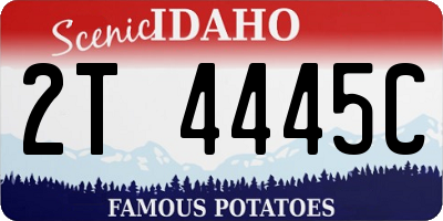 ID license plate 2T4445C