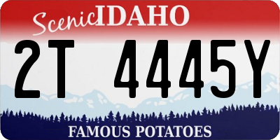ID license plate 2T4445Y
