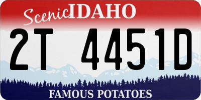 ID license plate 2T4451D