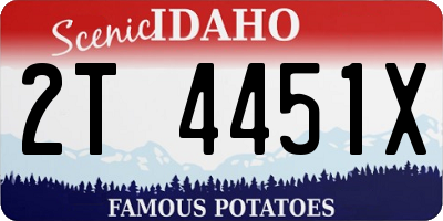 ID license plate 2T4451X