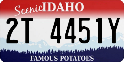 ID license plate 2T4451Y