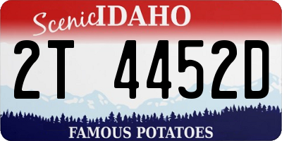 ID license plate 2T4452D