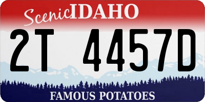 ID license plate 2T4457D